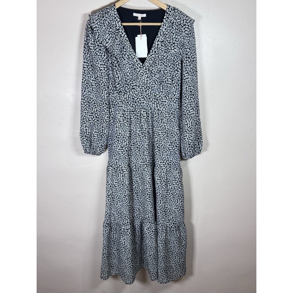 NWT Skies Are Blue Tiered Maxi Dress Long Sleeve S Micro Floral Prairie Cottage